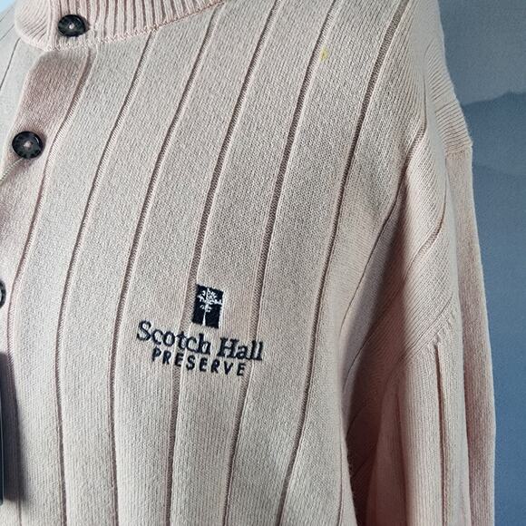 NWT Martin 100% Italian Cashmere Pink Quarter Button Golf Sweater | Men's XLarge - Picture 3 of 15